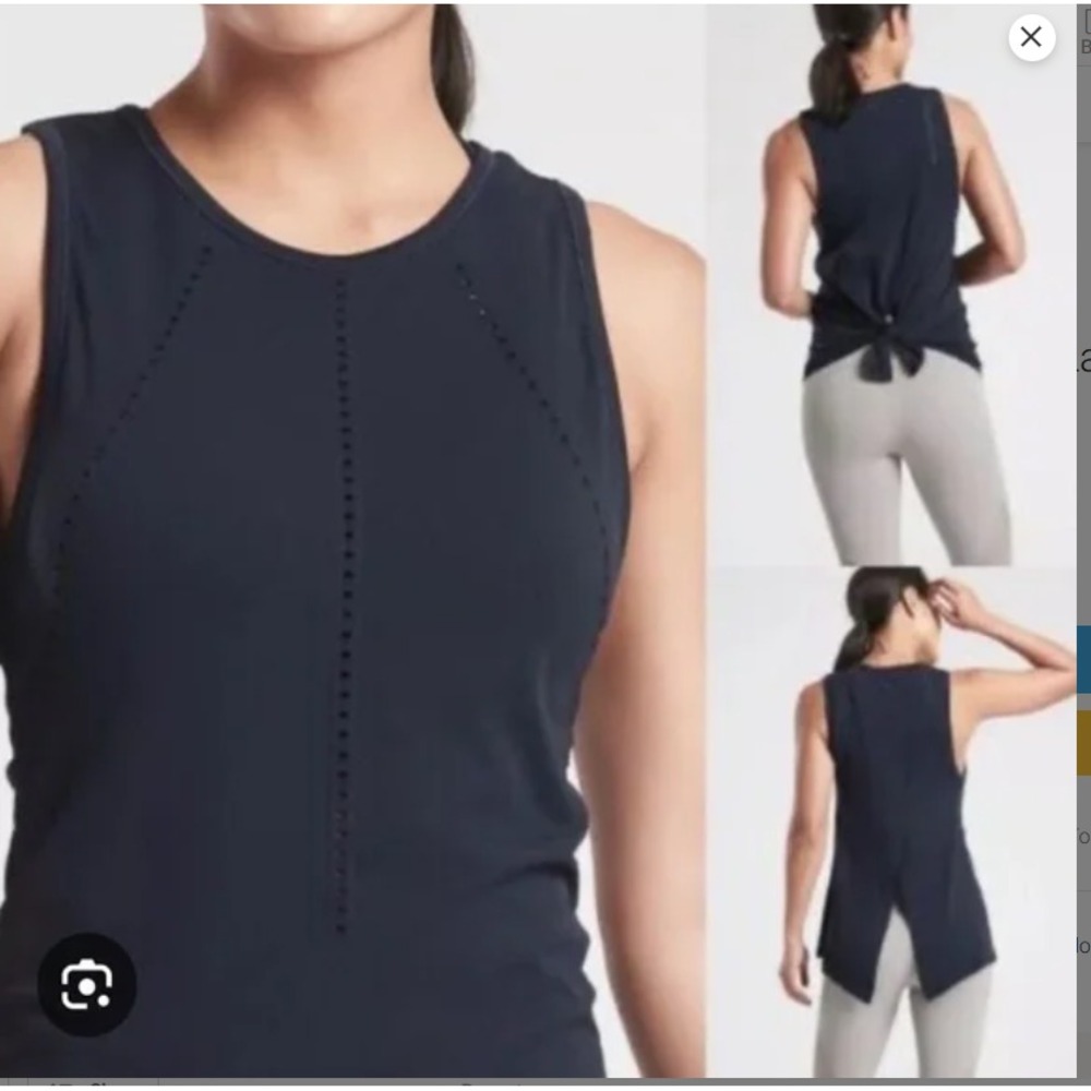 ATHLETA Foothill Gray Seamless Breathable Workout Tank with Optional Tie Back S - Picture 7 of 12